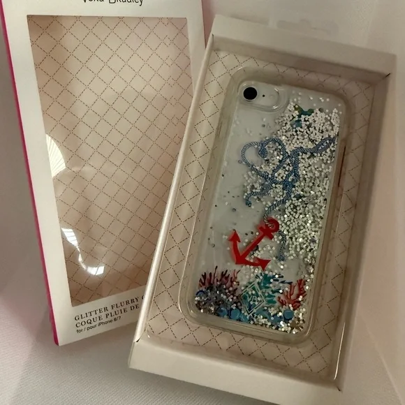 Vera Bradley Glitter Flurry Case – Anchor & Coral Design for iPhone 7/8 – NWT - Picture 1 of 6